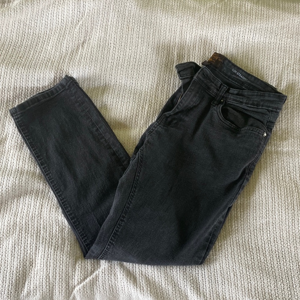 Copper & Oak Slim Straight Black Jeans 34/32
